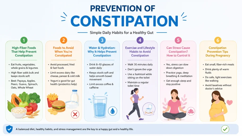 Prevention of constipation